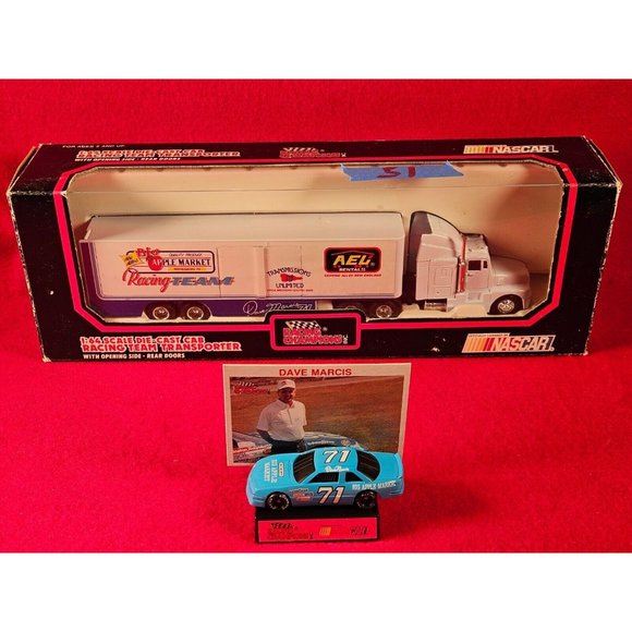 Racing Champions Other - DAVE MARCIS NASCAR TRANSPORTER BUNDLE w/MATCHING STOCKCAR & PLAYER CARD-NIB(H51)